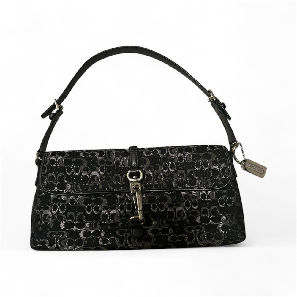 Coach Black and Silver Shoulder Bag